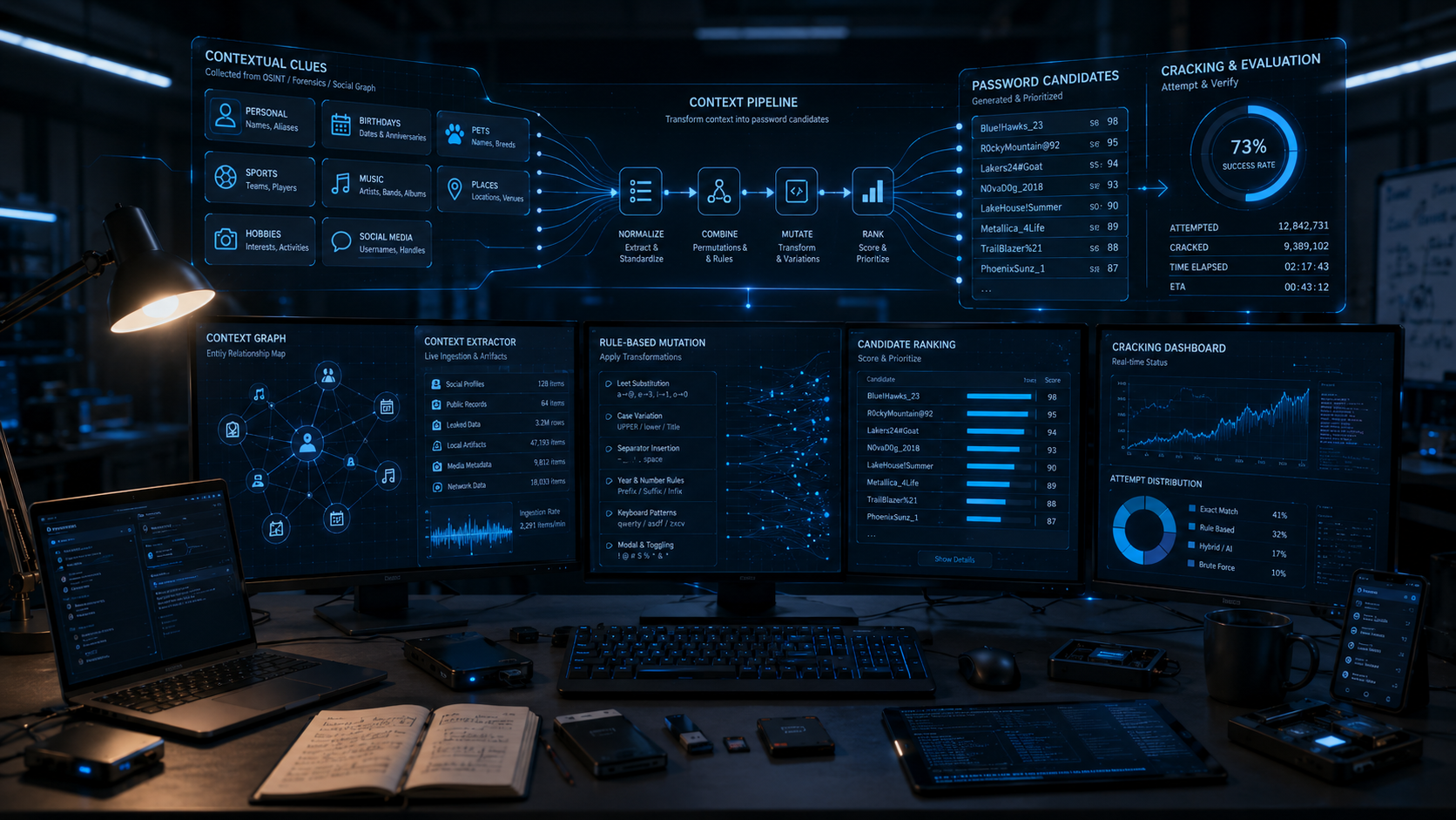 Context-Based Password Cracking