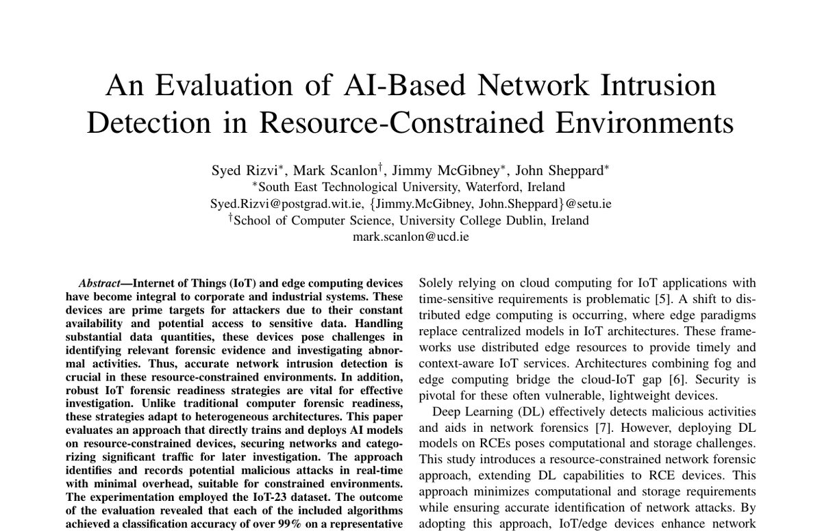 Preview of An Evaluation of AI-Based Network Intrusion Detection in Resource-Constrained Environments