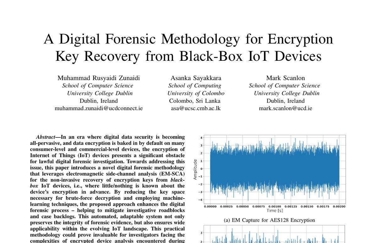 Preview of A Digital Forensic Methodology for Encryption Key Recovery from Black-Box IoT Devices