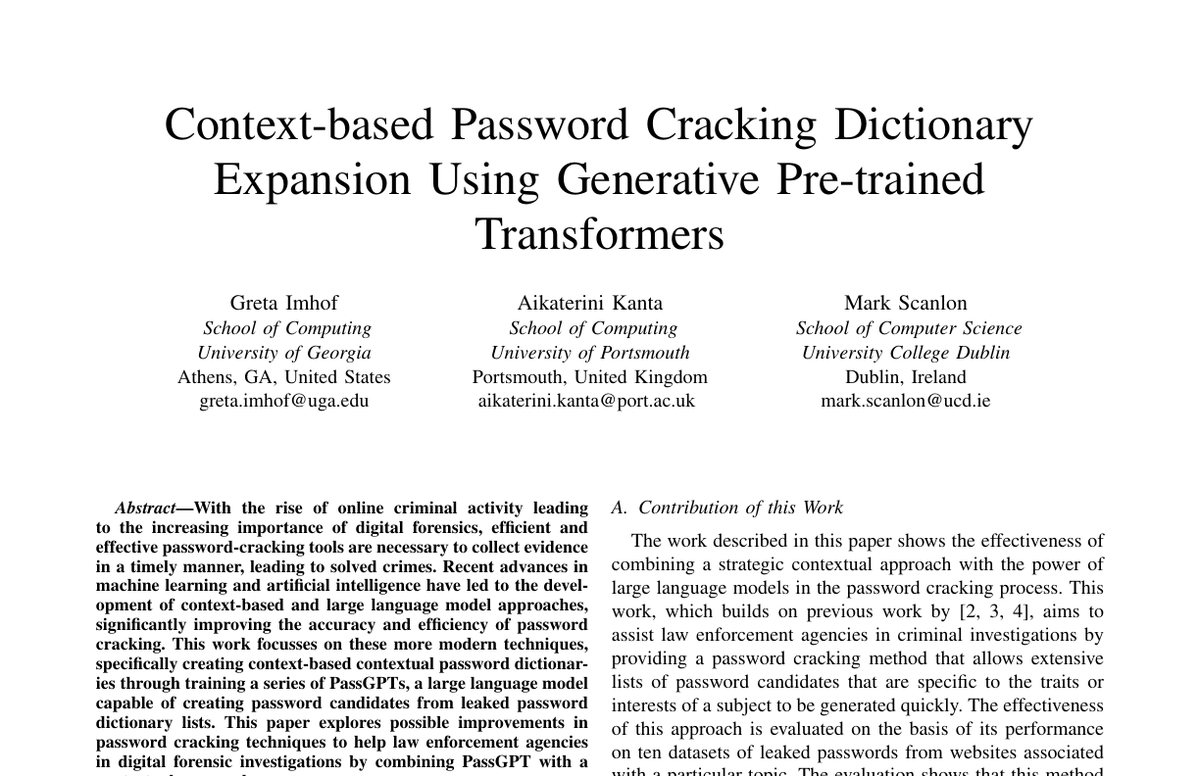 Preview of Context Based Password Cracking Dictionary Expansion Using Generative Pre-trained Transformers