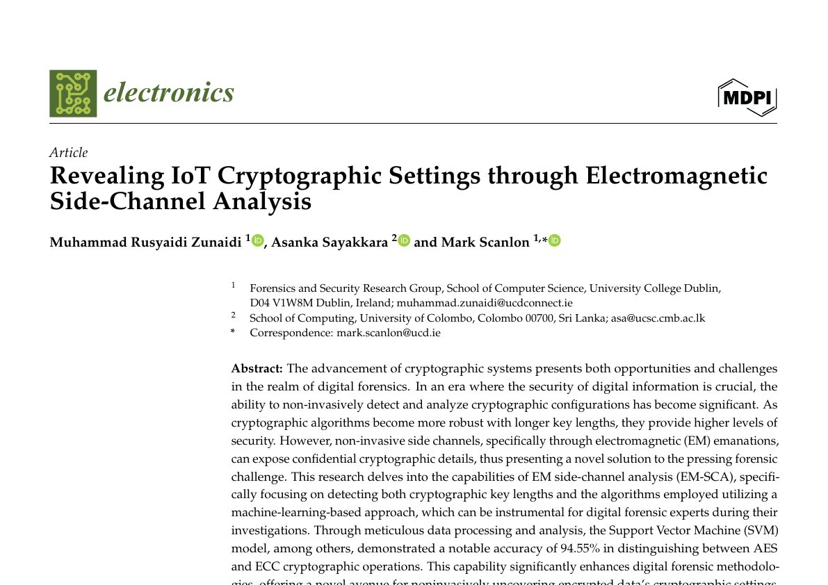 Preview of Revealing IoT Cryptographic Settings through Electromagnetic Side-Channel Analysis
