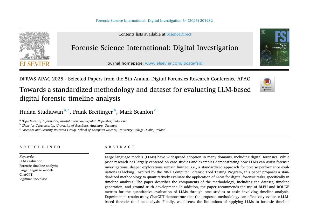Preview of Towards a standardized methodology and dataset for evaluating LLM-based digital forensic timeline analysis