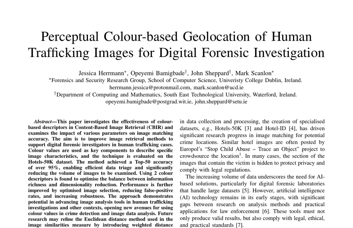 Preview of Perceptual Colour-based Geolocation of Human Trafficking Images for Digital Forensic Investigation