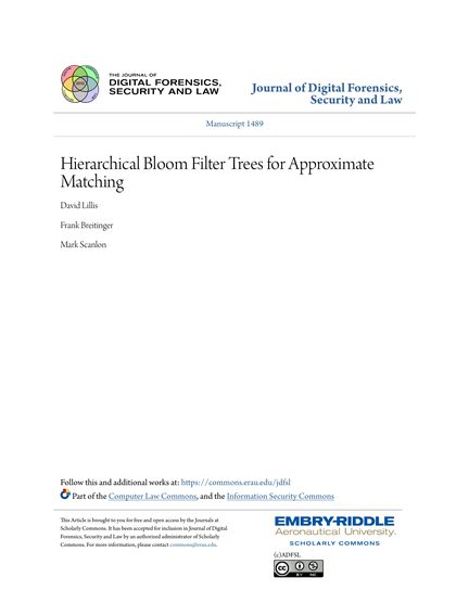 First-page preview of Hierarchical Bloom Filter Trees for Approximate Matching