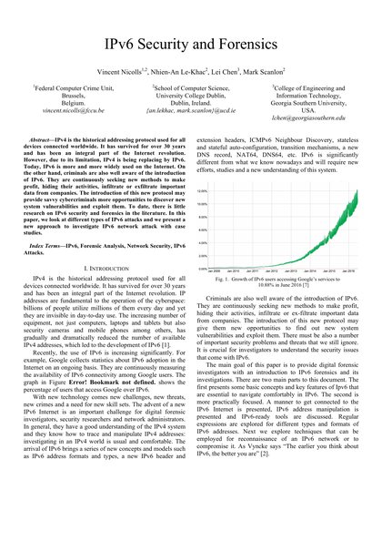 First-page preview of IPv6 Security and Forensics