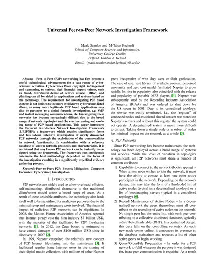 First-page preview of Universal Peer-to-Peer Network Investigation Framework